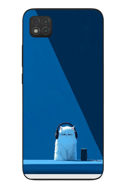 Le Balvo Redmi 9C Uyumlu Kulaklı Kedi Baskılı Silikon Kılıf