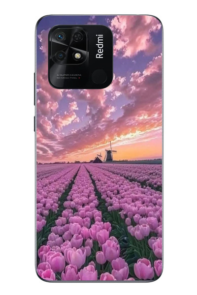 Le Balvo Redmi 10C Uyumlu Lale Bahçesi Baskılı Silikon Kılıf