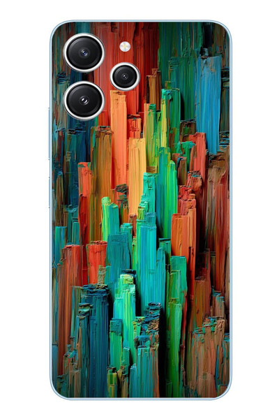 Le Balvo Redmi 12 Uyumlu Dikey Renkler Baskılı Silikon Kılıf