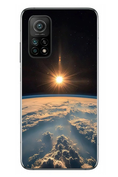 Le Balvo Xiaomi Mi 10 T Uyumlu Uzay Günbatımı Baskılı Silikon Kılıf