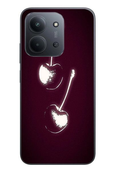 Le Balvo Redmi 15C Uyumlu İki Kiraz Baskılı Silikon Kılıf