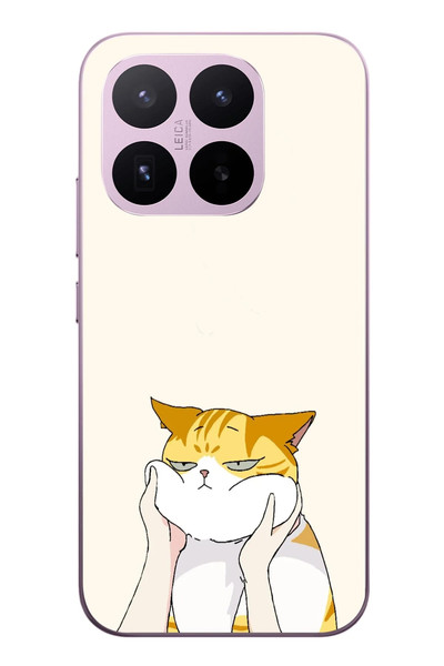 Le Balvo Xiaomi 17T Uyumlu Sarı Kedi Yanakları Baskılı Silikon Kılıf