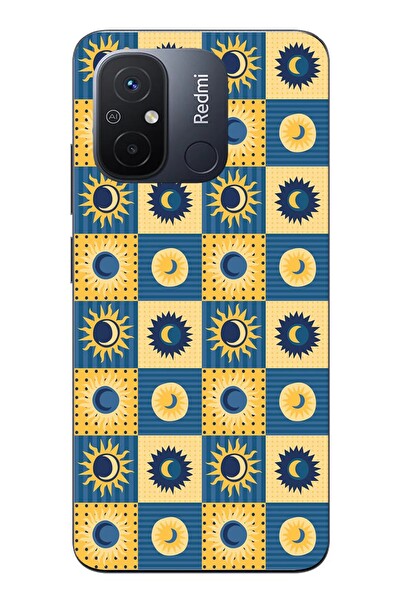 Le Balvo Redmi 12C Uyumlu Damalı Papatyalar Baskılı Silikon Kılıf