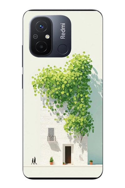 Le Balvo Redmi 12C Uyumlu Sarmaşıklı Ev Baskılı Silikon Kılıf