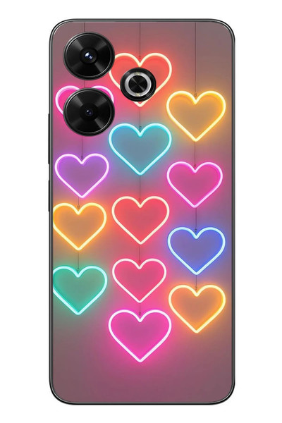 Le Balvo Redmi 13 Uyumlu Neon Kalpler Baskılı Silikon Kılıf