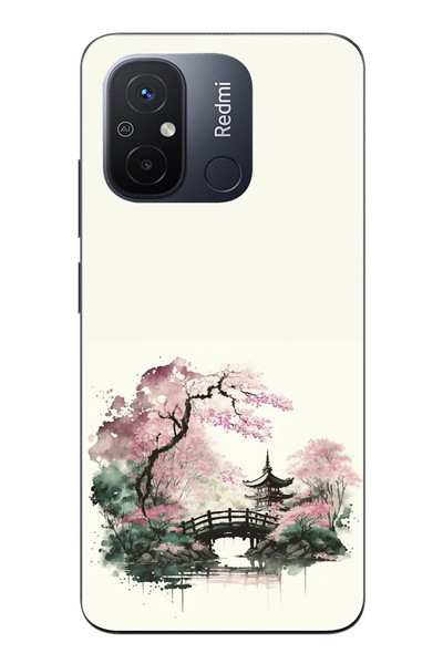 Le Balvo Redmi 12C Uyumlu Japon Bahçesi Baskılı Silikon Kılıf