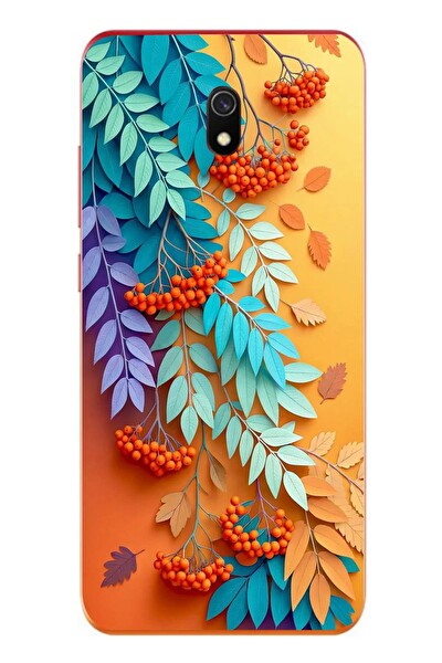 Le Balvo Redmi 8A Uyumlu Pastoral Çicekler Baskılı Silikon Kılıf