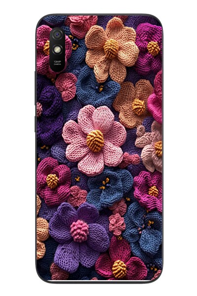 Le Balvo Redmi 9A Uyumlu Çiçek Örgüsü Baskılı Silikon Kılıf