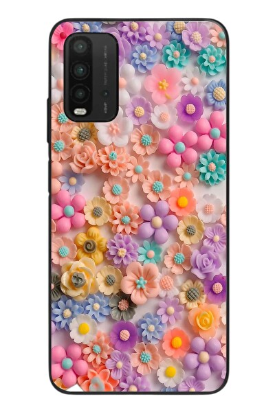 Le Balvo Redmi 9T Uyumlu Çiçek Bükleleri Baskılı Silikon Kılıf