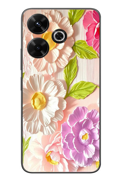 Le Balvo Redmi 13 Uyumlu Beyaz Papatyalar Baskılı Silikon Kılıf