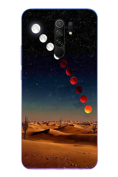 Le Balvo Redmi 9 Uyumlu Ayın Geçişi Baskılı Silikon Kılıf