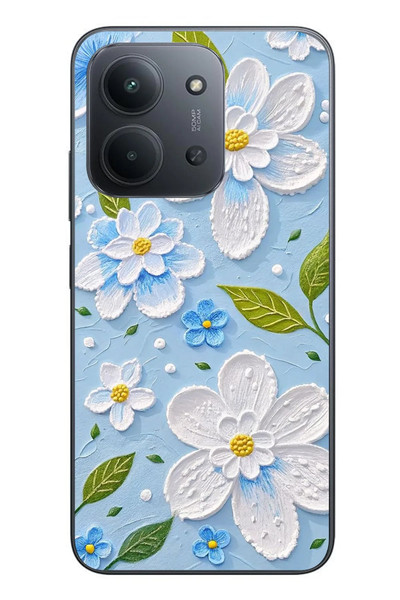 Le Balvo Redmi 15C Uyumlu Mavi Papatyalar Baskılı Silikon Kılıf