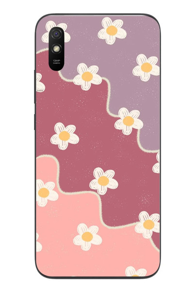 Le Balvo Redmi 9A Uyumlu Papatya Dalgaları Baskılı Silikon Kılıf
