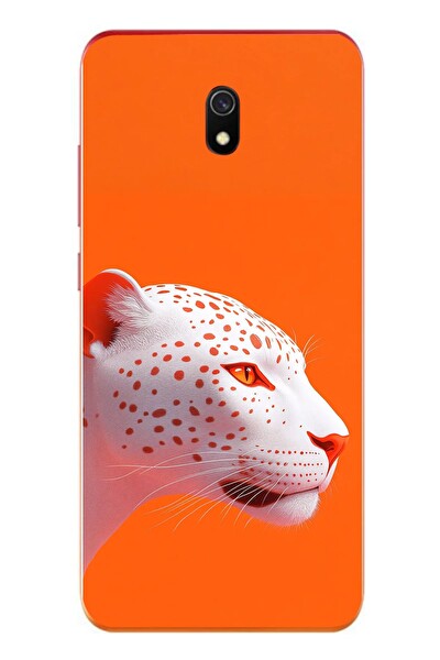 Le Balvo Redmi 8A Uyumlu Turuncu Kaplan Baskılı Silikon Kılıf