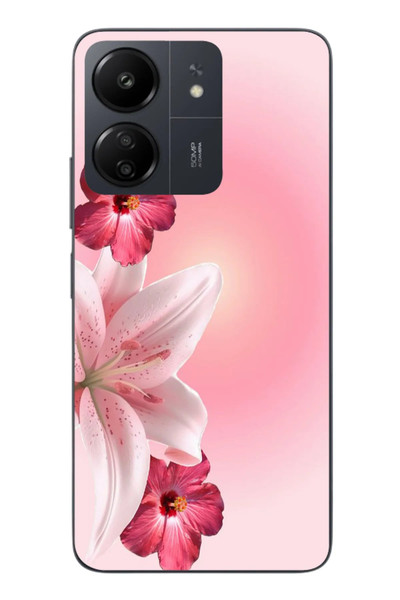 Le Balvo Redmi 13C Uyumlu Tematik Çiçek Baskılı Silikon Kılıf