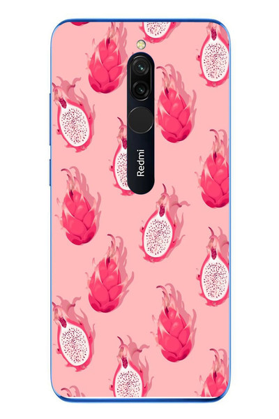 Le Balvo Redmi 8 Uyumlu Ejder Meyvesi Baskılı Silikon Kılıf