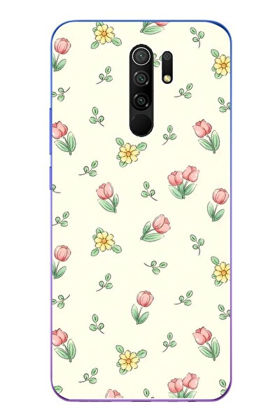 Le Balvo Redmi 9 Uyumlu Lale Çiçekleri Baskılı Silikon Kılıf