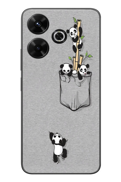 Le Balvo Redmi 13 Uyumlu Cepli Panda Baskılı Silikon Kılıf