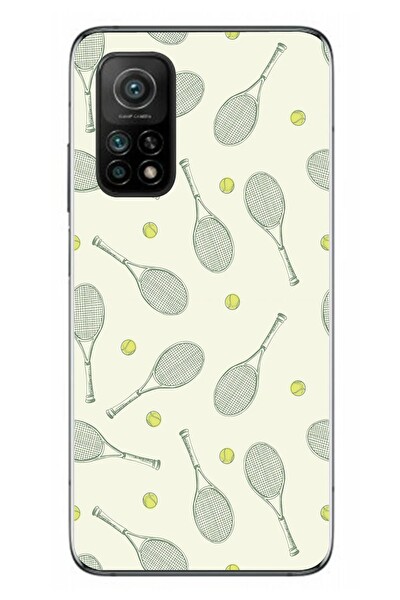 Le Balvo Xiaomi Mi 10 T Uyumlu Tenis Raketleri Baskılı Silikon Kılıf