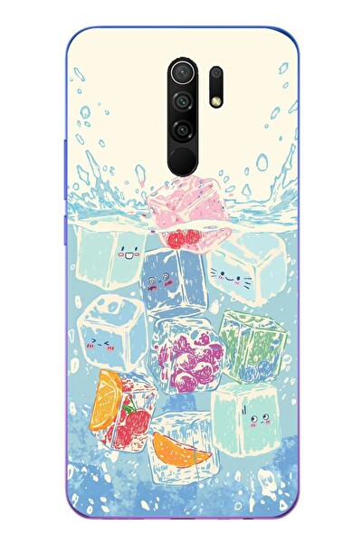 Le Balvo Redmi 9 Uyumlu Kare Buzlar Baskılı Silikon Kılıf