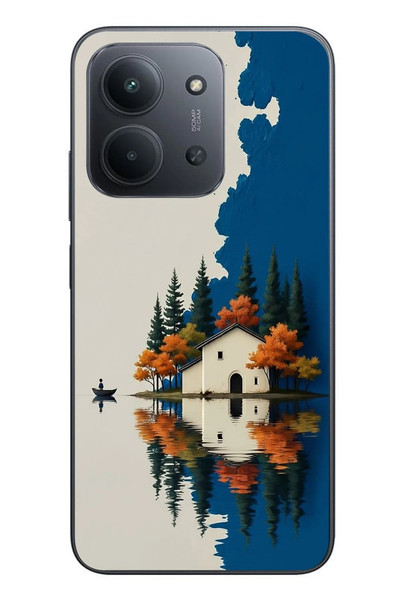 Le Balvo Redmi 15C Uyumlu Sonbahar Evi Baskılı Silikon Kılıf