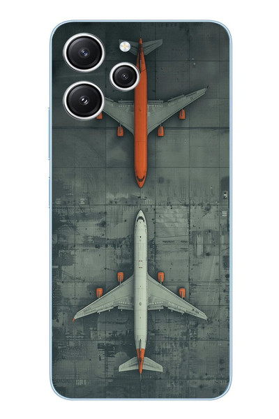 Le Balvo Redmi 12 Uyumlu İki Uçak Baskılı Silikon Kılıf