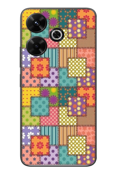 Le Balvo Redmi 13 Uyumlu Kare Motifleri Baskılı Silikon Kılıf