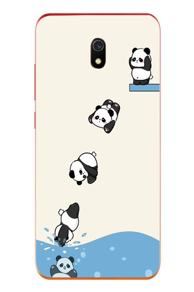 Le Balvo Redmi 8A Uyumlu Yüzen Pandalar Baskılı Silikon Kılıf