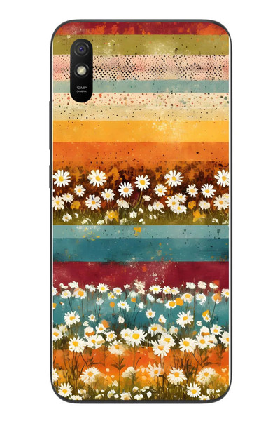 Le Balvo Redmi 9A Uyumlu Çiçek Katmanları Baskılı Silikon Kılıf