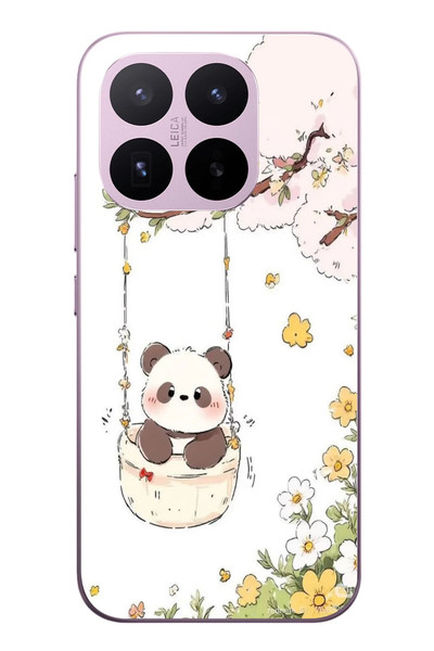 Le Balvo Xiaomi 17T Uyumlu Sallanan Panda Baskılı Silikon Kılıf