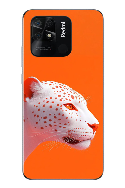 Le Balvo Redmi 10C Uyumlu Turuncu Kaplan Baskılı Silikon Kılıf