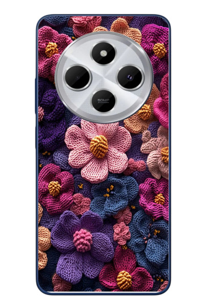 Le Balvo Redmi 14C Uyumlu Çiçek Örgüsü Baskılı Silikon Kılıf