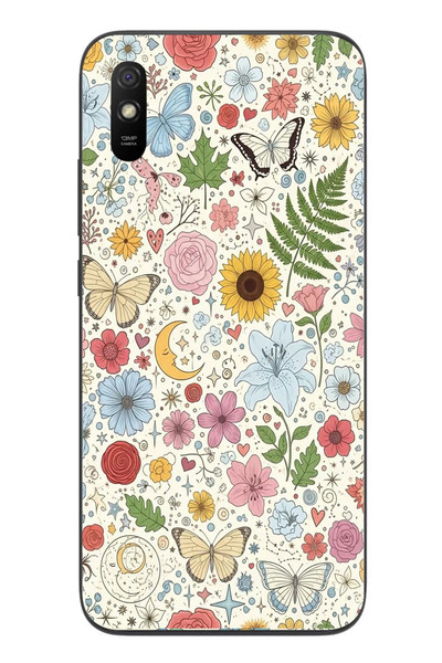 Le Balvo Redmi 9A Uyumlu Bitkilerin Ahengi Baskılı Silikon Kılıf