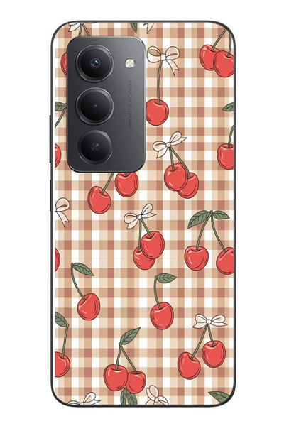 Le Balvo Redmi 15 Uyumlu Kurdeleli Kiraz Baskılı Silikon Kılıf