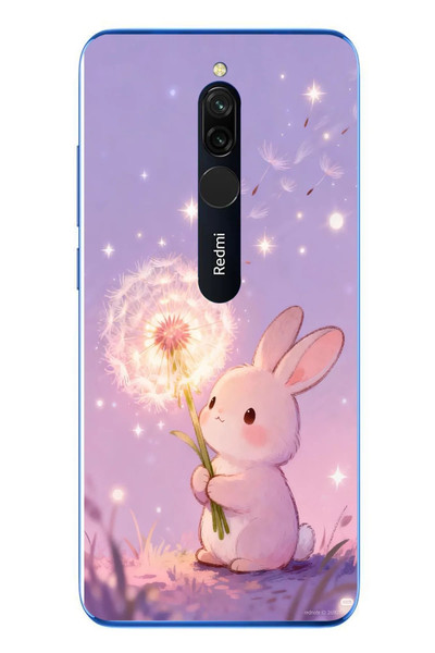 Le Balvo Redmi 8 Uyumlu Büyülü Tavşan Baskılı Silikon Kılıf