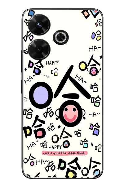 Le Balvo Redmi 13 Uyumlu Mutlu Happy Baskılı Silikon Kılıf