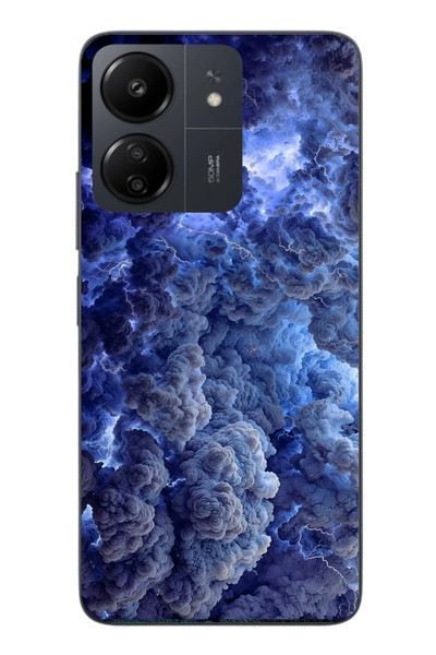 Le Balvo Redmi 13C Uyumlu Mor Bulutlar Baskılı Silikon Kılıf