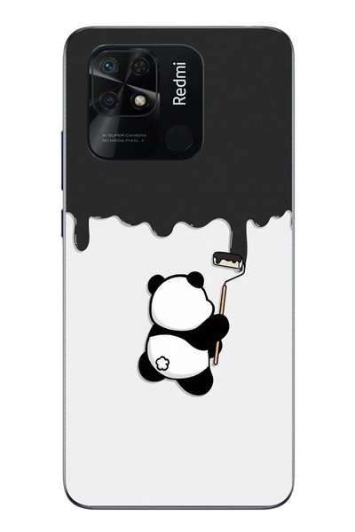Le Balvo Redmi 10C Uyumlu Boyacı Panda Baskılı Silikon Kılıf