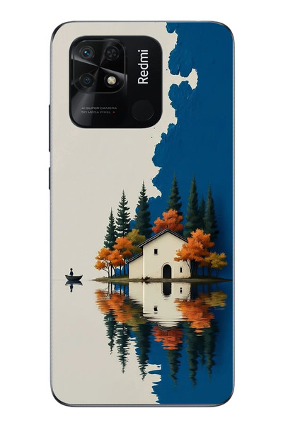 Le Balvo Redmi 10C Uyumlu Sonbahar Evi Baskılı Silikon Kılıf