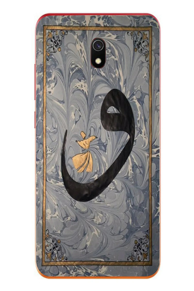 Le Balvo Redmi 8A Uyumlu Vav Harfi Gri Baskılı Silikon Kılıf