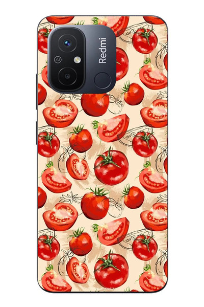 Le Balvo Redmi 12C Uyumlu Domatesler Baskılı Silikon Kılıf