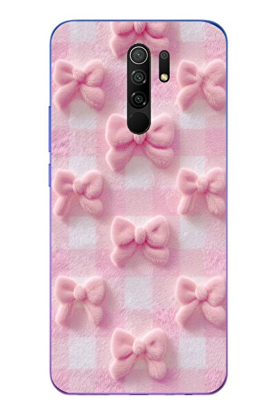 Le Balvo Redmi 9 Uyumlu Pembe Kurdeleler Baskılı Silikon Kılıf