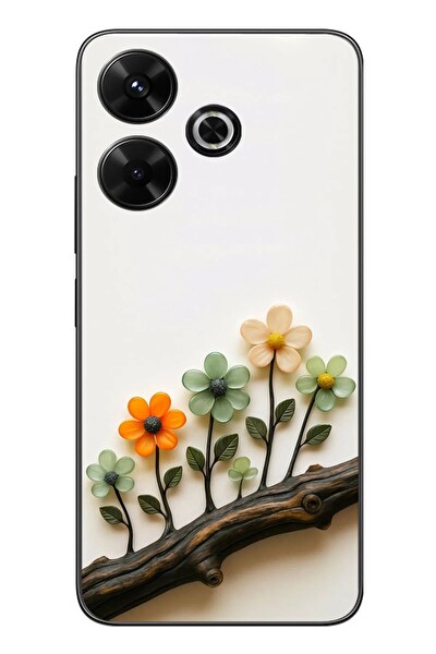 Le Balvo Redmi 13 Uyumlu Dalda Açan Çiçekler Baskılı Silikon Kılıf