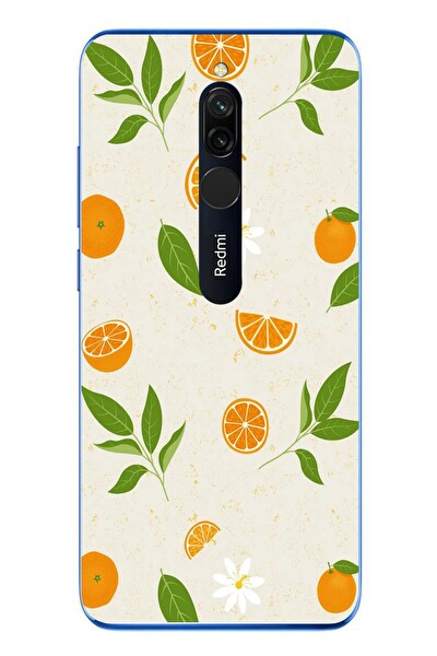 Le Balvo Redmi 8 Uyumlu Mandalinalar Baskılı Silikon Kılıf