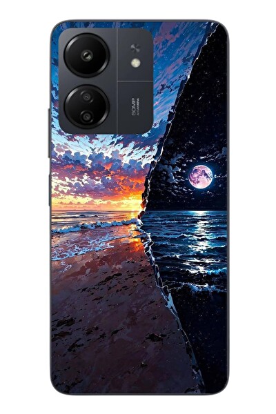 Le Balvo Redmi 13C Uyumlu Deniz Günbatımı Baskılı Silikon Kılıf