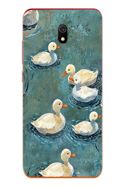 Le Balvo Redmi 8A Uyumlu Yüzen Ördekler Baskılı Silikon Kılıf