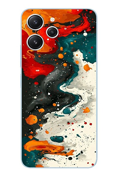 Le Balvo Redmi 12 Uyumlu Boya Karışımı Baskılı Silikon Kılıf