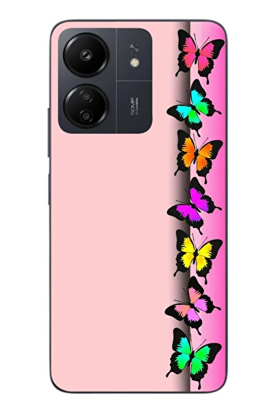 Le Balvo Redmi 13C Uyumlu Kelebeklerin Rüyası Baskılı Silikon Kılıf
