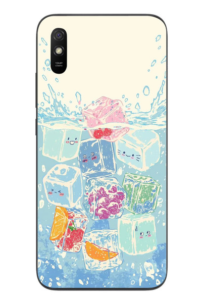 Le Balvo Redmi 9A Uyumlu Kare Buzlar Baskılı Silikon Kılıf