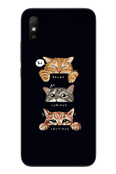 Le Balvo Redmi 9A Uyumlu Kedi Halleri Baskılı Silikon Kılıf